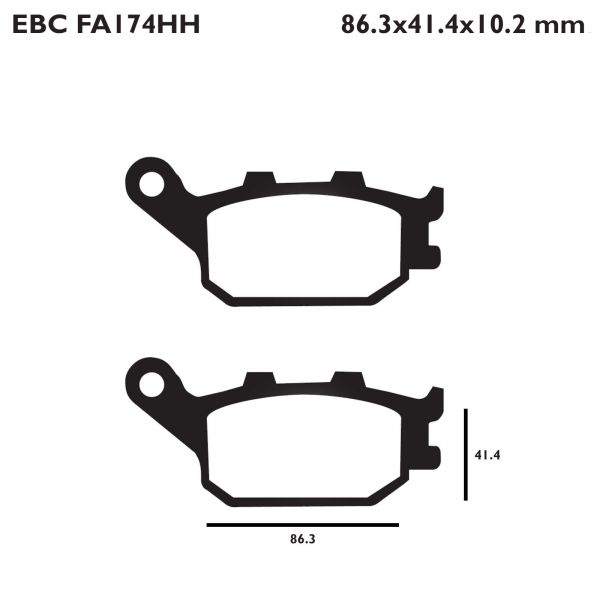 EBC/FA199HH Sintered Brake Pads - Yamaha FZ6 Fazer Front XP500 T-Max MT-03