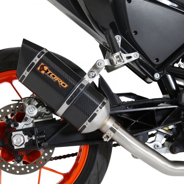 Toro Decat Exhaust System w/ Stainless/Carbon HexCone Silencer 690 Duke 12-19