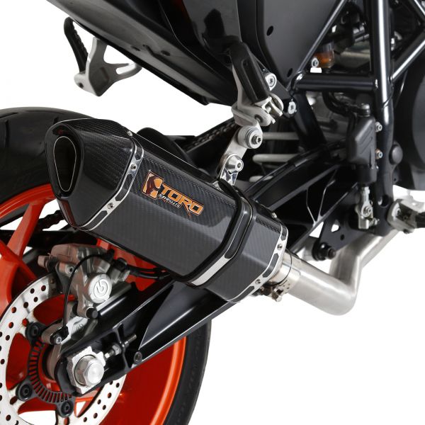 Toro Decat Exhaust System w/ Stainless/Carbon HexCone Silencer 690 Duke 12-19
